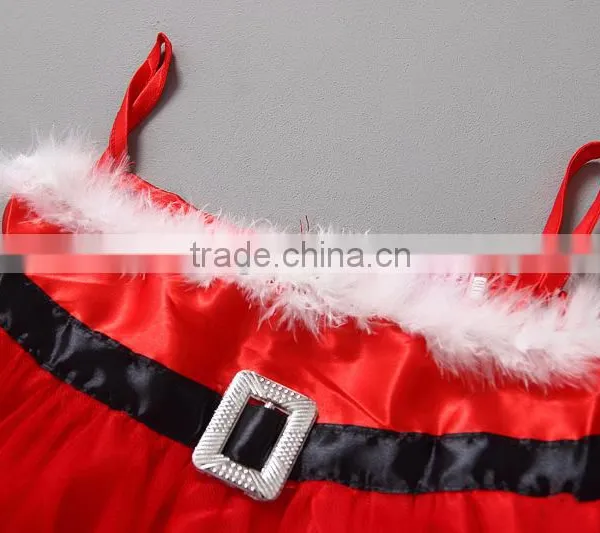 Fashion Strap Fluffy Kids Baby Girls Red Christmas Wedding Dress photo-3