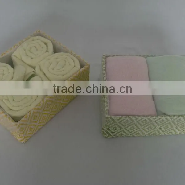 Solid Color Bamboo Cotton Towel Within Giftbox photo-5