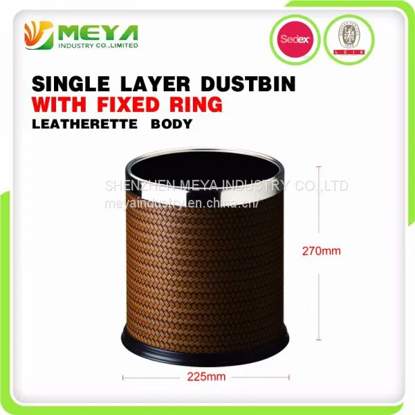 Recycle Metal Indoor Rubbish Garbage Waste Bin Trash Can With Fixed Rings photo-2