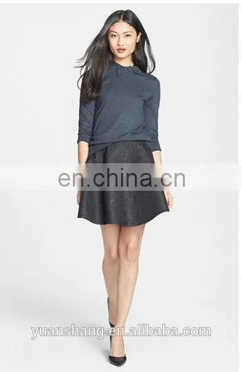 2015 Sexy Girls Metallic Flare Mini Skirt photo-3