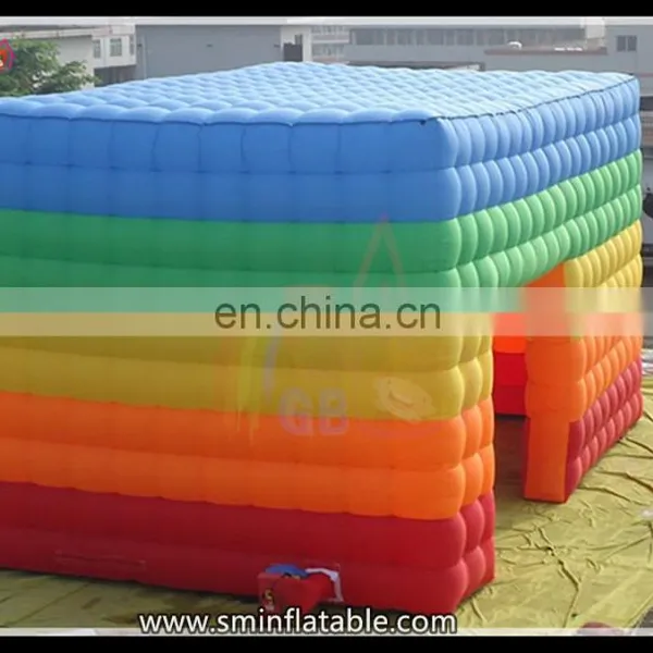 Promotion Colorful Inflatable Cube Rainbow Camping Tent for Party /wedding photo-2