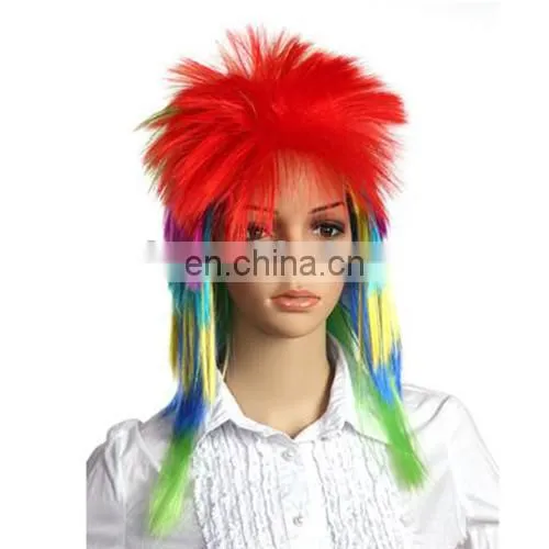 MCW-0369 Party Masquerade Synthetic Long Women Hot Straight Rainbow Punk Wig