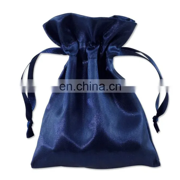 Custom High Quality Satin Gift Drawstring Bag With Logo Printed Satin Gift Pouch Wholesale photo-2
