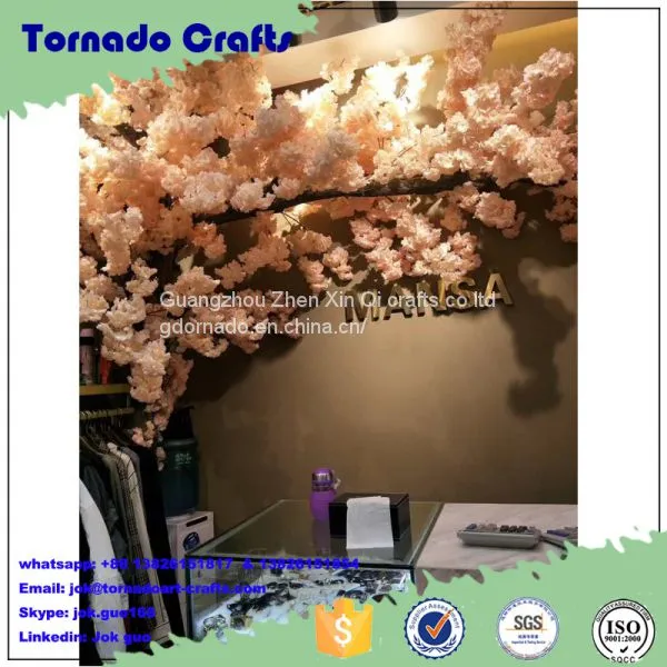 New Arrival Factory Direct Wedding Decor Natural Bending Trunk Artificial Silk Trees Cherry Blossoms photo-5