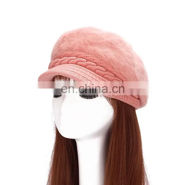 Custom Winter Fur Women's Hat Ladies Fashion Beret Hats photo-5