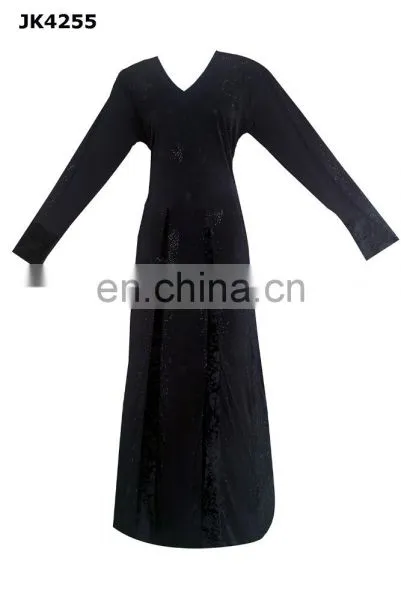Black Lycra(Stretchable) + Velvet Diamond Stone Work Islamic Burqa / Casual Daily Wear Islamic Burkha photo-2
