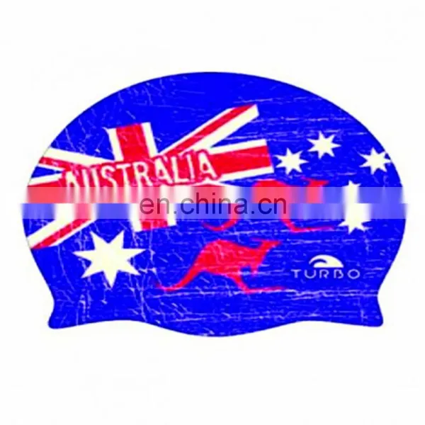 Highly Quality Hot Selling Country Flag Silicone Swim Cap for Adult photo-3