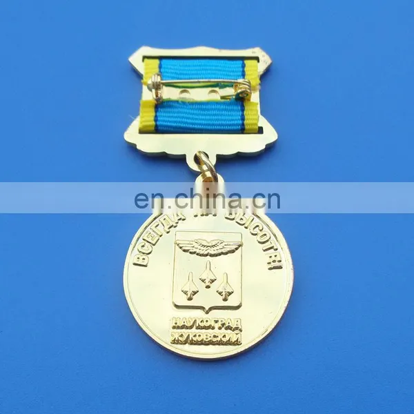 Russia Feature Air Force Souvenir Memorial Gifts Gold Plate Soft Enamel 3D Metal Medal With Ribbon photo-2