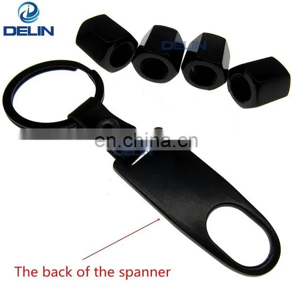 Motorbike Logo Valve Stem Caps Black Tire Valve Stem Air Caps Cover and Keychain Spanner photo-5