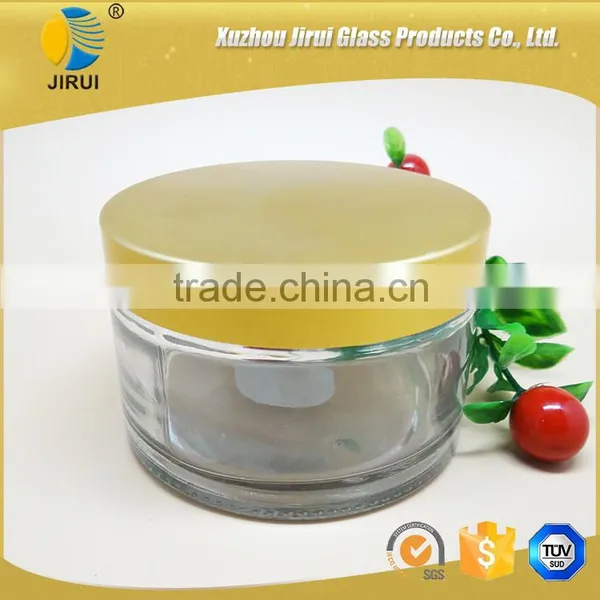 200ml Clear Glass Cream Jar With Golden Lid photo-6