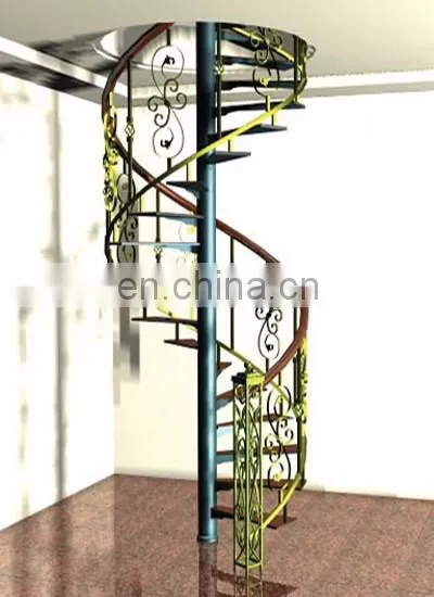 Hot Selling Good Quality Custom Arc Stair Curved Stainless Steel Spiral Staircase With Iron Railing Designs photo-2