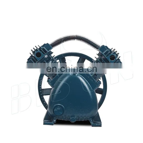Bison China Wholesaler 1 Year Warranty 2 Double Piston Motor Head Pump Compressor With Belt Driven photo-4