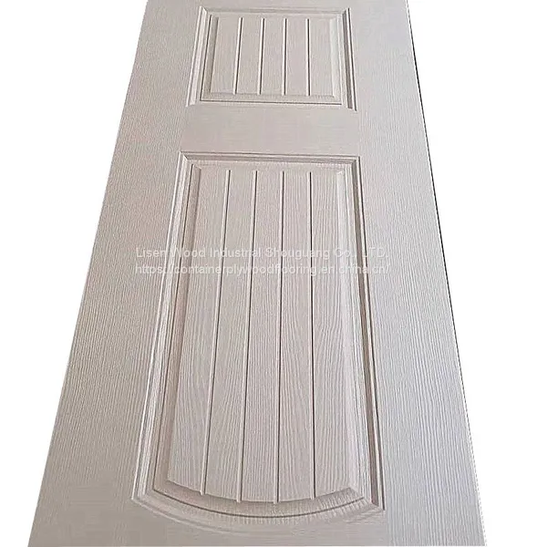 White Primer Wood Grain Door Panel Hdf Mdf Molded Door Skin Panel photo-3