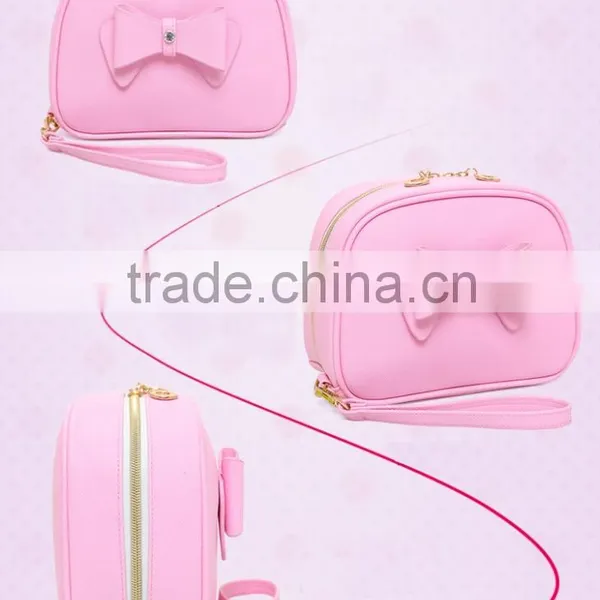 OEM Cute Pink pu Leather Cosmetic Bag Pouch,high Quality Travel Organizer Makeup Bag,funky Cosmetic Bag as Makeup Bag photo-4