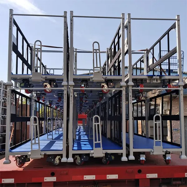 Commercial Grade Aluminum Profile Stacking Trolley, Powder Coated Steel Rolling Cart for Workshop and Warehouse photo-3