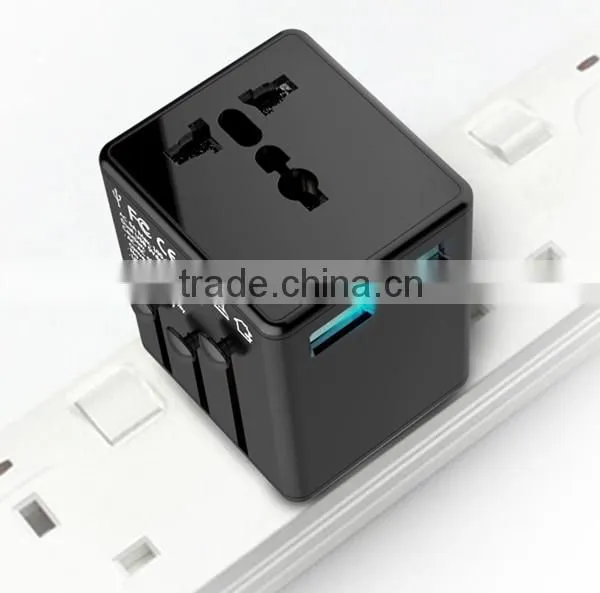 Pink Yellow Our Own Patent World Universal AC Power Converter Travel Adapter Plug EU US UK AU All in One photo-4