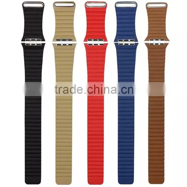 Genuine Leather Loop Straps For Apple Watch Leather Band With Adjustable Magnetic Closure Loop photo-5