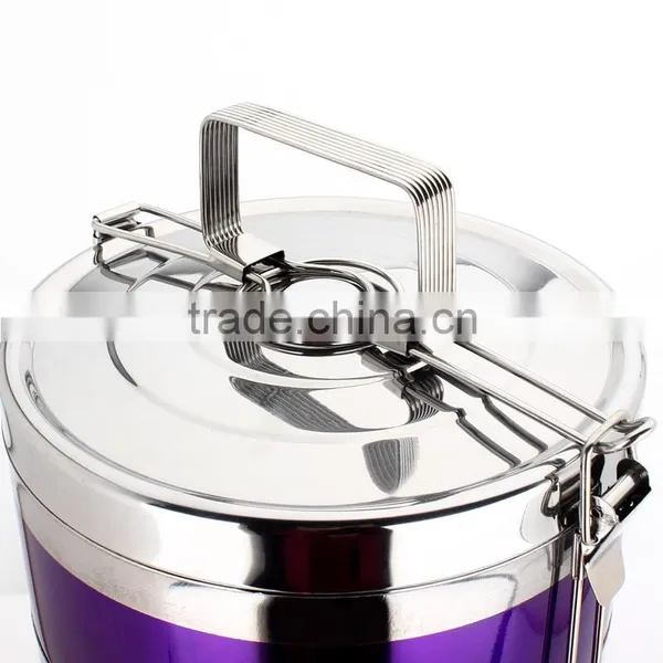 High Quality Custom Lunch Box Tiffin Carrier Thermal Lunch Box With Color Sprayed Process photo-6