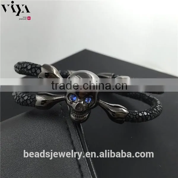 2016 New Handmade Stingray/Python Skin Bracelet Genuine Leather Bracelet Manufacturer photo-3