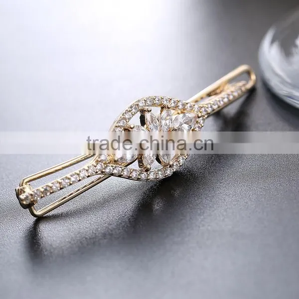 Korean Elegant Women Oval Full Rhinestones Crystal Barrette Hair Clip Hairpin photo-4