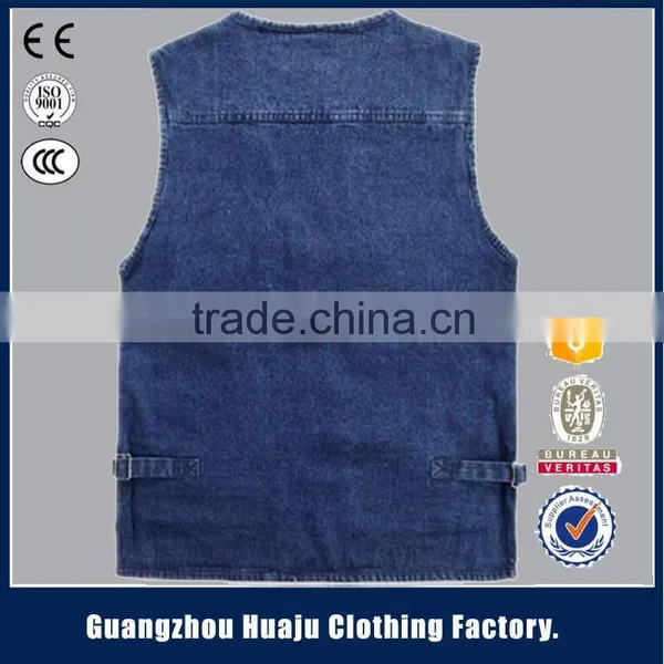 Hot Sell High Quality Fashion Young Men Casual Waistcoats Denim Vest For Men photo-6