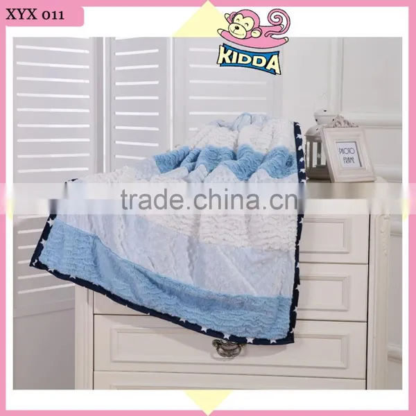 100% Polyester Luxurious Microfiber Coral Fleece Boa Blanket Blue Star Blanket
