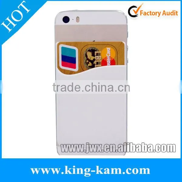 Smart Phone Wallet 3M Sticky Silicone Mobile Card Holder With Slap Stand