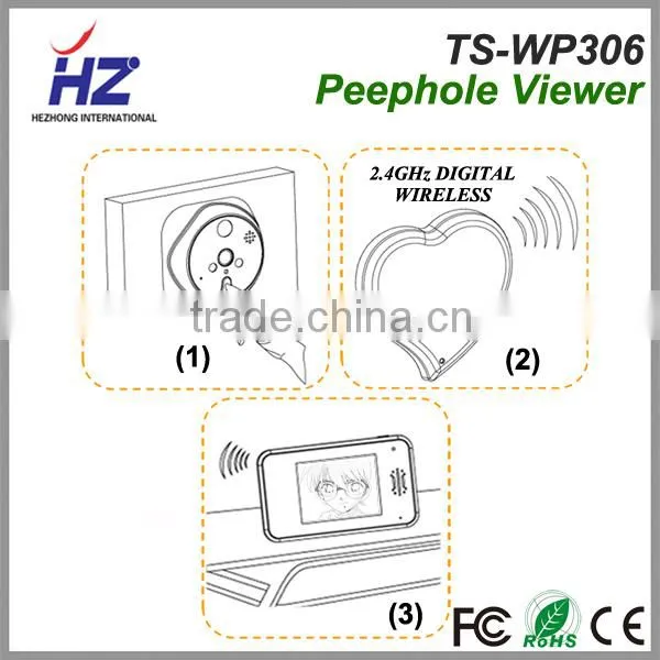 The Latest 3.5''TFT-LCD Infrared Luxury Touch Screen Digital Wireless Intercom Peephole Door Camera photo-6