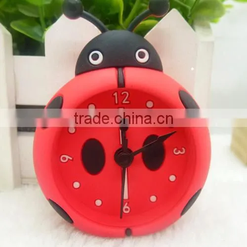 2015 Newest Cartoon Animal Plants Character Customized Pantone Color Lovely Silicone Table Clock, Colorful Plant Table Clock