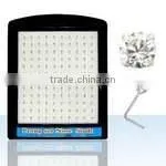 925 Sterling Silver Gold Nose Jewelry With Prong-set Crystals