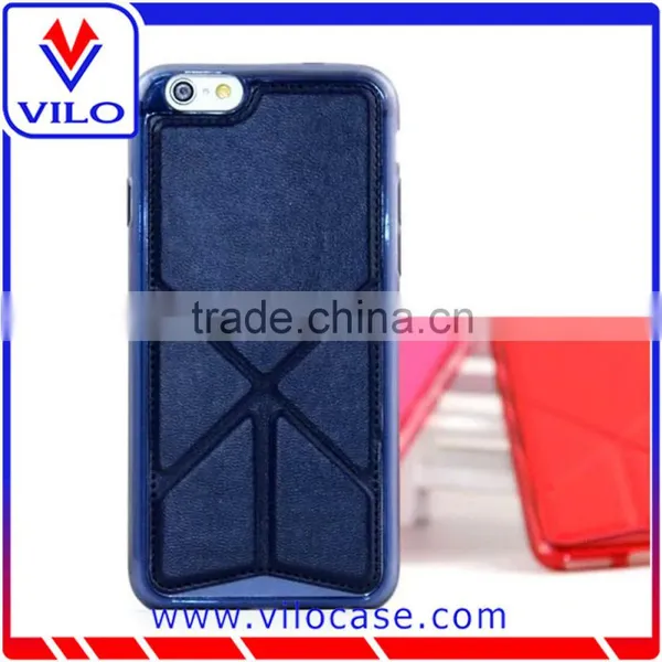Factory Wholesales Utra Slim Tpu With Leather Kickstand Mobile Phone Case for Iphone 6 photo-3