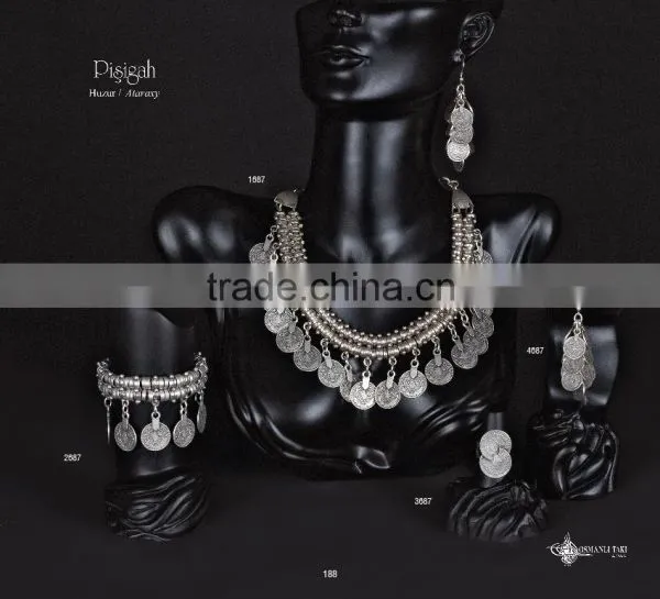 Ring Earring Bracelet Necklace Turkish Ottoman Antique Culture Jewelry Set Made in Turkey photo-4