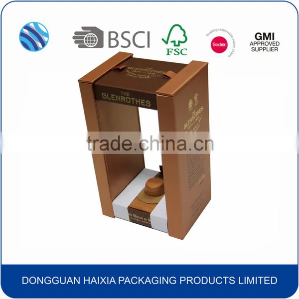 Unique Creative Wine Box Cardboard Box With Magnet for 1 Bottle