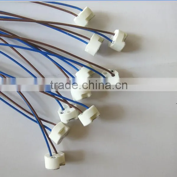 LED Mr16 Ceramic Lamp Holder Round With Silicone Wires 15CM photo-5