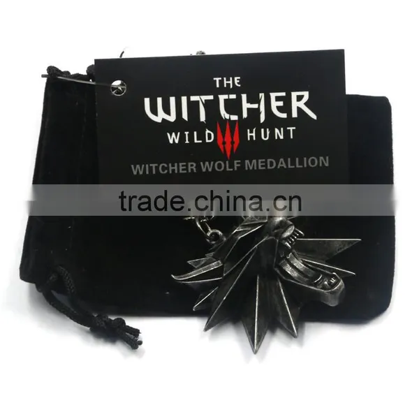 Game Retro Jewelry The Witcher 3 New Necklace With Wolf Head Pendant Quality Choice