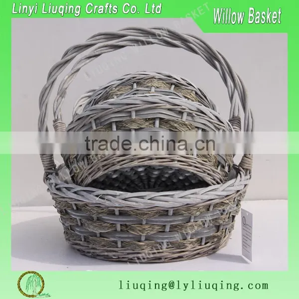 Wicker Plastic Lined Garden Hanging Plant Basket photo-3