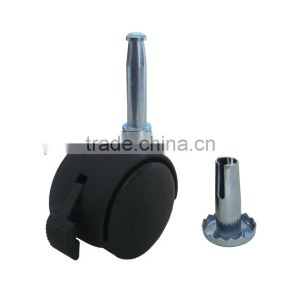 40mm Baby Crib Castor,Stem Brake Caster,PA-6 Nylon