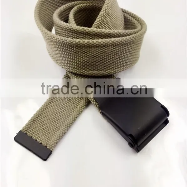 Cotton Canvas Belt With Iron Buckle