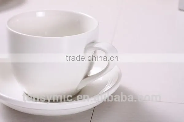 Fancy White Porcelain Sublimation Coffee Cup With Saucer photo-3