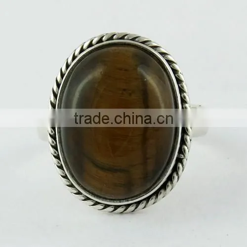 With A Positive Attitude !! Brown Tiger's Eye 925 Sterling Silver Ring, Silver Jewelry India, 925 Silver Jewelry photo-2