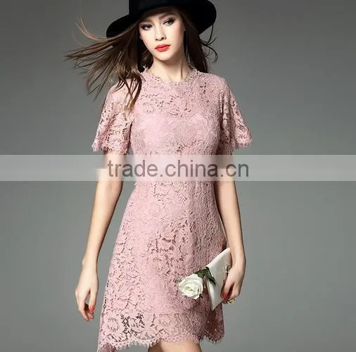 2016 Fashion Women Lace Dress Designs Stitching Style photo-2