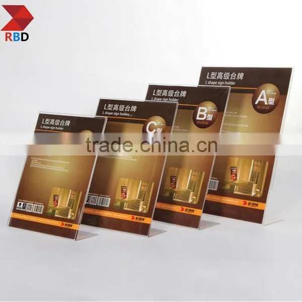 China Gold Supplier 5 x 7 Acrylic Sign Holder With Slant Back Design - Clear photo-3