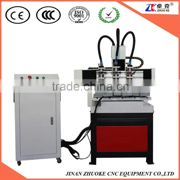 ZhuoKe CNC 6060 Metal Engraving Machine For Drilling And Milling With 3 Spindle Head Rotary Axis 600*600mm CE Approved ZK-6060 photo-2