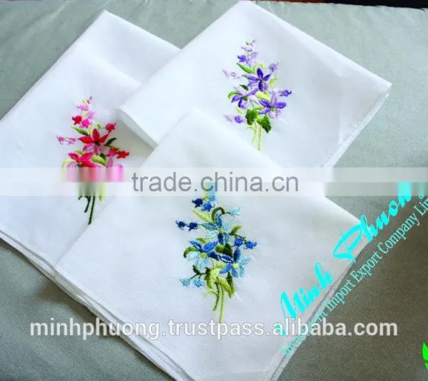 Embroidery Products Flower Handkerchief/craft