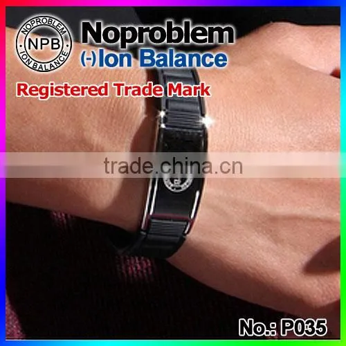 Noproblem P035 Magnetic Bead Titanium Pain Relief Sports Men Jewelry Bracelet