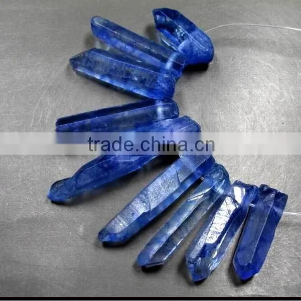 CHARMING BLUE AURA QUARTZ CRYSTAL POINT FOR NECKLACE Wolesale photo-5