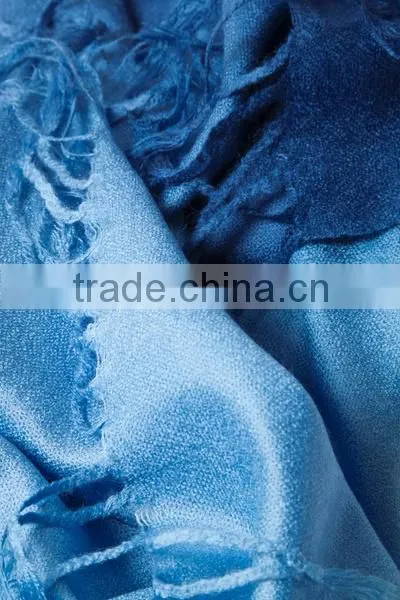 Blue Acrylic Gradient Rainbow Pashmina Scarf photo-3