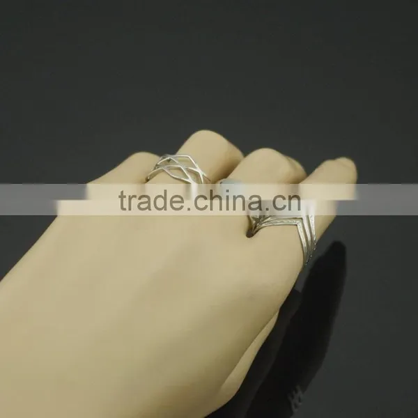 Trendy Hollow Rhodium Plated Finger Ring Set photo-2