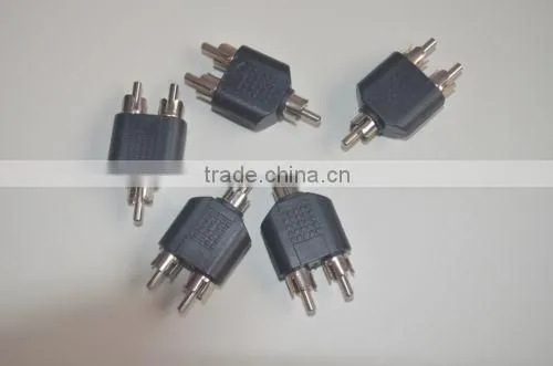 2016 New Arrival RCA Male to 2RCA Male Plug Y Splitter Adapter AV Audio RCA Connector photo-2