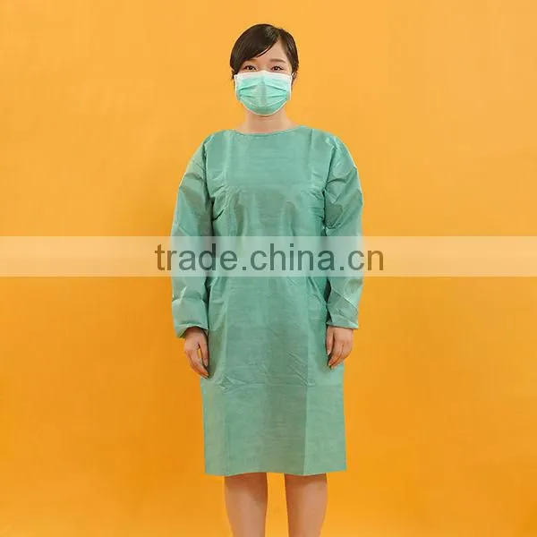 Spunlace Nonwoven Yellow Impervious Disposable Isolation Gowns photo-2